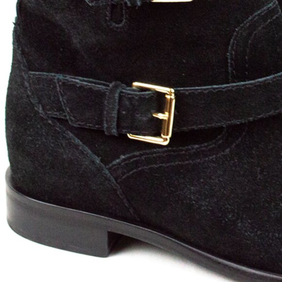 Kate Spade Sabina Black Suede Buckle & Bow Boots - Picture 8 of 14